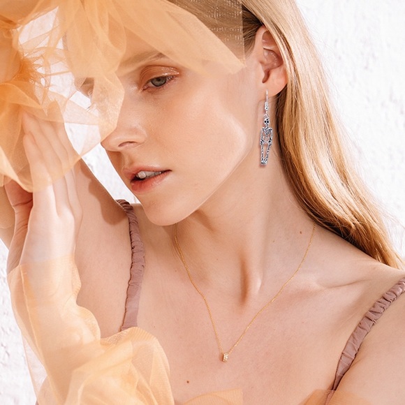 Any 2/$20! Antiqued Silver Skeleton Dangle Earrings - Picture 3 of 8